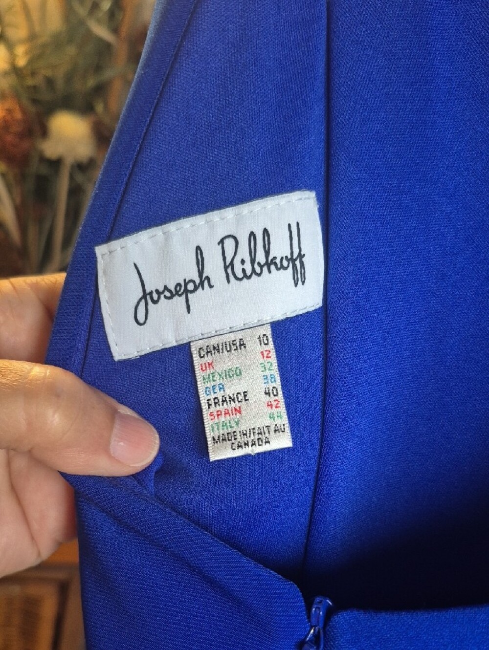 Joseph Ribkoff Cobalt Blue Sleeveless Sheath Dress with Chain Detail - Picture 4 of 4